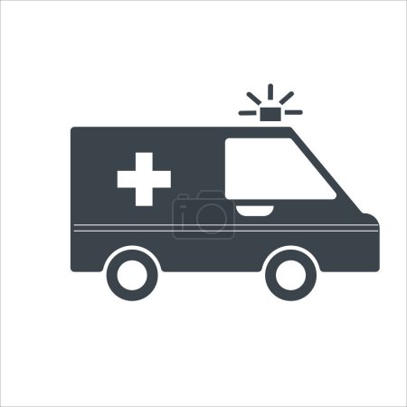ambulance icon in flat style. ambulance vector illustration on white isolated background. ambulance business concept.