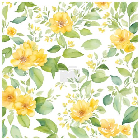 seamless pattern of flowers watercolor