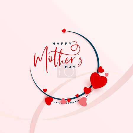 Illustration for Happy mothers day card background with hearts - Royalty Free Image