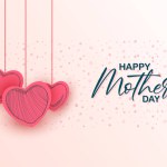 Mothers day background illustration with hand drawn hearts