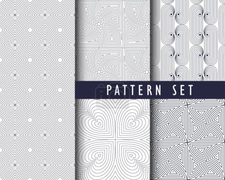 seamless abstract line stripes pattern collection Poster 653299240
