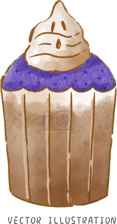 Téléchargez les photos : Trick or Treat with Ghostly Watercolor Cupcakes : bonbons effrayant pour Halloween - en image libre de droit