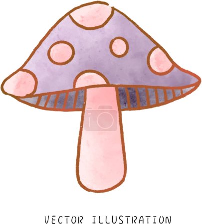 Whimsical Watercolor Mushrooms: Cute and Festive Halloween Illustration in Vibrant Autumn Colors