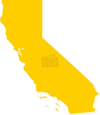 Ilustración de América California mapa vectorial. Estilo minimalista dibujado a mano. - Imagen libre de derechos