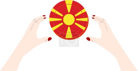 Téléchargez les illustrations : Main avec drapeau national de la macédonie - en licence libre de droit
