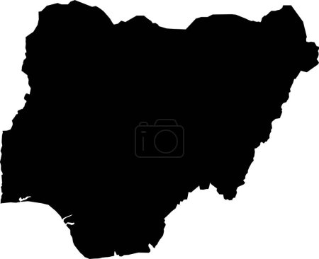 Téléchargez les illustrations : Carte de nigeria sur la géographie noire - en licence libre de droit