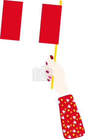Téléchargez les illustrations : Main tenant drapeau rouge - en licence libre de droit
