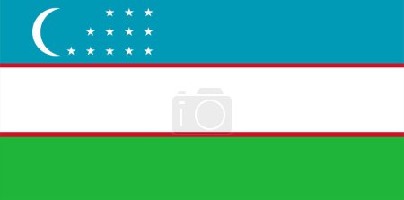 Illustration for Flag of uzbekistan. vector illustration - Royalty Free Image