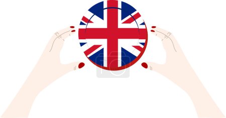 Illustration for British Flag hand drawn,Pound sterling hand drawn - Royalty Free Image