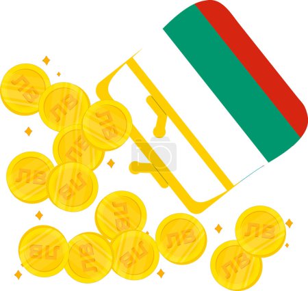 Téléchargez les illustrations : Drapeau bulgare dessiné à la main, Lev bulgare dessiné à la main, Euro dessiné à la main - en licence libre de droit