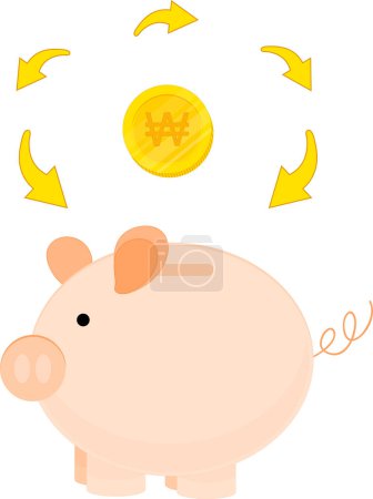 Ilustración de Concepto de dinero con monedas y flechas de diseño, vector de ilustración eps 1 0. - Imagen libre de derechos