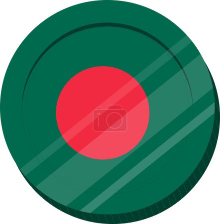 Téléchargez les illustrations : Drapeau du pays bangladesh icône dans le style plat - en licence libre de droit
