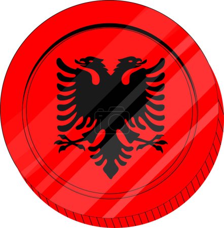 Ilustración de Albania Bandera dibujada a mano, Lek albanés dibujado a mano - Imagen libre de derechos