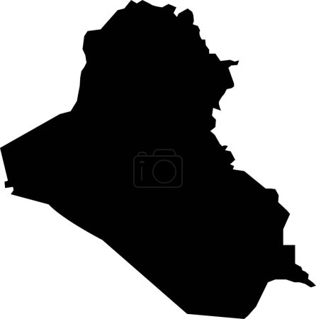 Illustration for Iraq black map on white - Royalty Free Image
