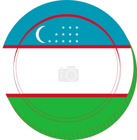 Illustration for Uzbekistan flag in the shape of a map of country - Royalty Free Image