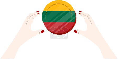 Illustration for Woman with lithuania flag, 3 d rendering isolated on white background - Royalty Free Image