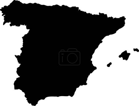Téléchargez les illustrations : Carte de l'Espagne sur blanc - en licence libre de droit