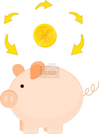 Illustration for Vector cartoon piggy bank - Royalty Free Image