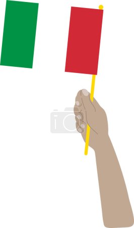 Ilustración de Bandera de mano de italia - Imagen libre de derechos