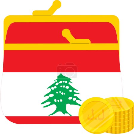 Illustration for Lebanese flag  hand drawn,Lebanese pound hand drawn - Royalty Free Image