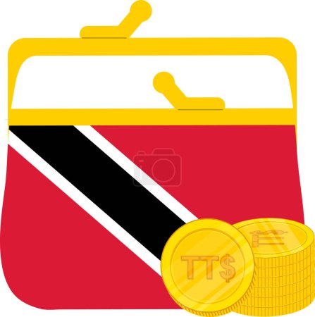 Téléchargez les illustrations : Trinité-et-Tobago Drapeau dessiné à la main, Trinité-et-Tobago dollar dessiné à la main - en licence libre de droit
