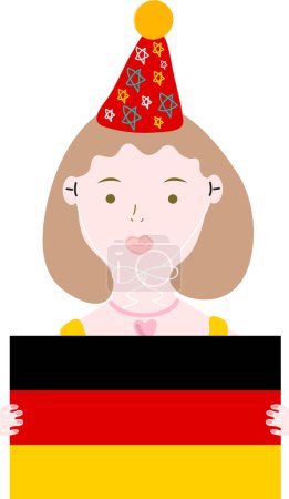 Illustration for German woman with a flag - Royalty Free Image