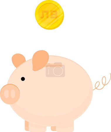Illustration for Flat icon of a piggy bank - Royalty Free Image