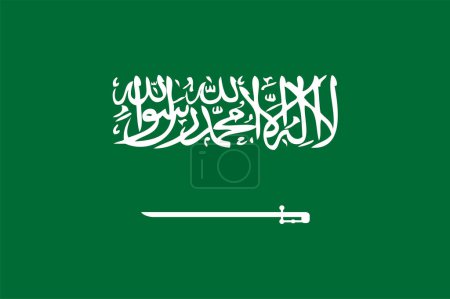 Ilustración de Bandera de Arabia Saudita sobre fondo blanco - Imagen libre de derechos