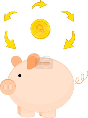 Illustration for Piggy bank with coins - Royalty Free Image