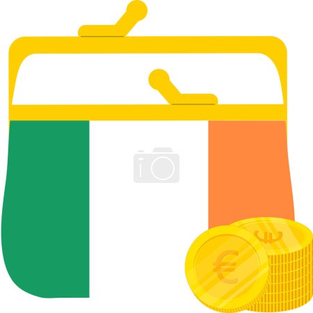 Ilustración de Bolsa de dinero con monedas vector ilustración diseño gráfico - Imagen libre de derechos