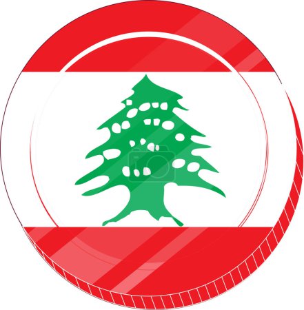 Ilustración de Bandera de Lebanese dibujada a mano, Libra libanesa dibujada a mano - Imagen libre de derechos