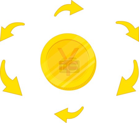 Ilustración de Dólar signo icono, vector de ilustración - Imagen libre de derechos