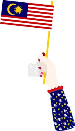 Illustration for Hand with malaysia flag isolated - Royalty Free Image