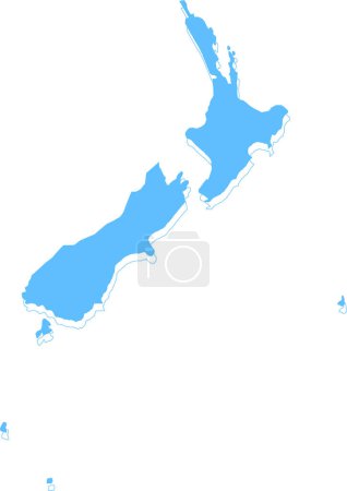 Illustration for New Zealand vector map.Hand drawn minimalism style. - Royalty Free Image