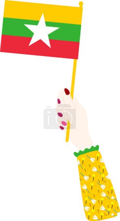 Illustration for Hand with flag of guinea bissau - Royalty Free Image
