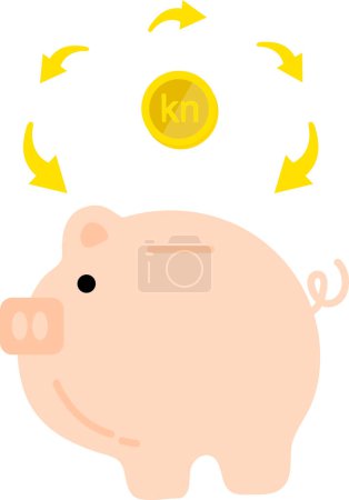 Illustration for Bank money vector cartoon icon - Royalty Free Image