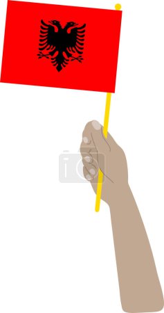 Illustration for Hand with the flag of albania - Royalty Free Image