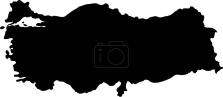 Illustration for Asia turkey  vector map.Hand drawn minimalism style. - Royalty Free Image