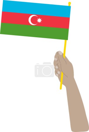 Téléchargez les illustrations : Main avec drapeau national - en licence libre de droit