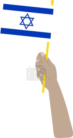 main tenant le drapeau d'Israël