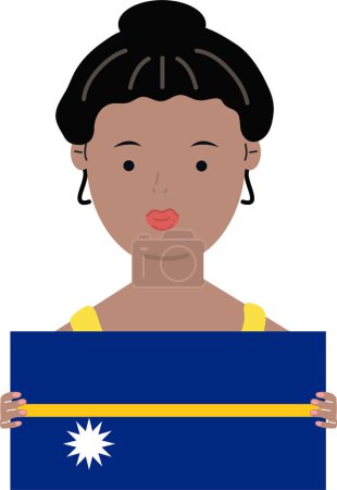 Téléchargez les illustrations : Femme avec drapeau de nauru - en licence libre de droit