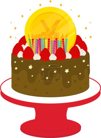 Ilustración de Feliz cumpleaños con velas - Imagen libre de derechos