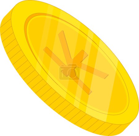 Illustration for Golden coin icon, cartoon style - Royalty Free Image