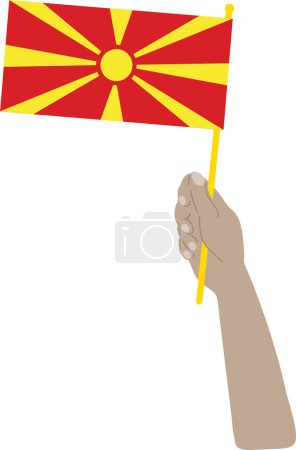 Téléchargez les illustrations : Main avec drapeau Macédoine - en licence libre de droit