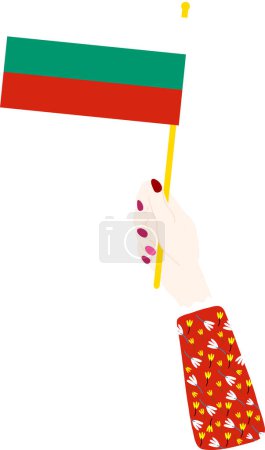 Illustration for Vector hand holding flag of bulgaria - Royalty Free Image