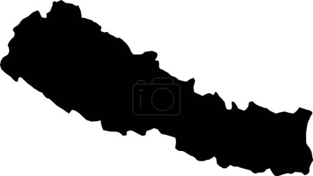 Ilustración de Mapa vectorial de Asia Nepal. Estilo minimalista dibujado a mano. - Imagen libre de derechos