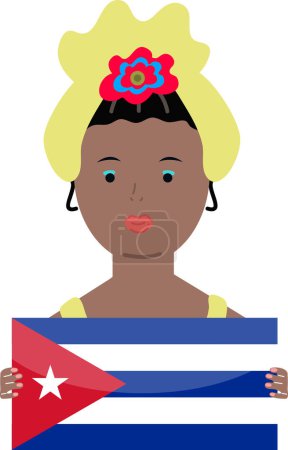 Illustration for Woman with flag of uruguay - Royalty Free Image