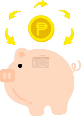 Illustration for Piggy bank and coins - Royalty Free Image