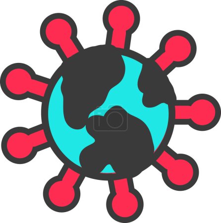 Illustration for Virus flat icon  vector hand drawn - Royalty Free Image