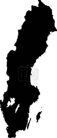 Ilustración de Europa mapa sueco nórdico mapa vectorial. Estilo minimalista dibujado a mano. - Imagen libre de derechos